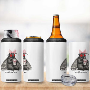 Funny Mothman Mothma'am Cute Pink Bow Coquette 4 in 1 Can Cooler Tumbler