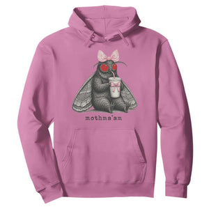 Funny Mothman Mothma'am Cute Pink Bow Coquette Hoodie
