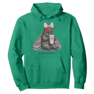 Funny Mothman Mothma'am Cute Pink Bow Coquette Hoodie
