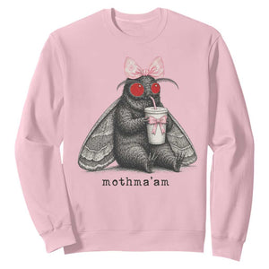 Funny Mothman Mothma'am Cute Pink Bow Coquette Sweatshirt