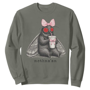 Funny Mothman Mothma'am Cute Pink Bow Coquette Sweatshirt