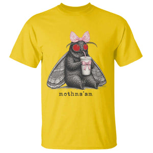 Funny Mothman Mothma'am Cute Pink Bow Coquette T Shirt