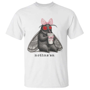Funny Mothman Mothma'am Cute Pink Bow Coquette T Shirt