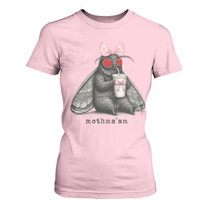 Funny Mothman Mothma'am Cute Pink Bow Coquette T Shirt For Women