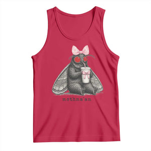 Funny Mothman Mothma'am Cute Pink Bow Coquette Tank Top