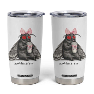 Funny Mothman Mothma'am Cute Pink Bow Coquette Tumbler Cup