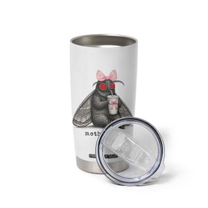 Funny Mothman Mothma'am Cute Pink Bow Coquette Tumbler Cup