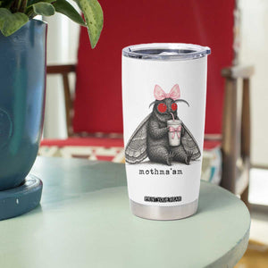 Funny Mothman Mothma'am Cute Pink Bow Coquette Tumbler Cup
