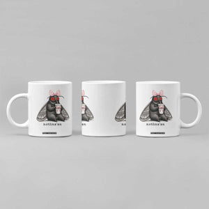 Funny Mothman Mothma'am Cute Pink Bow Coquette Coffee Mug