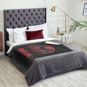 Funny Bruh Mothman Throw Blanket Cryptozoology Cryptid Humor Weirdcore Horror Moon