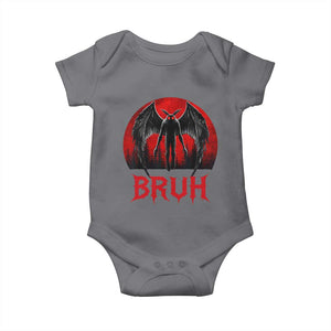 Funny Bruh Mothman Baby Onesie Cryptozoology Cryptid Humor Weirdcore Horror Moon