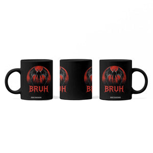 Funny Bruh Mothman Coffee Mug Cryptozoology Cryptid Humor Weirdcore Horror Moon
