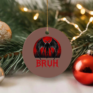 Funny Bruh Mothman Ceramic Ornament Cryptozoology Cryptid Humor Weirdcore Horror Moon
