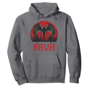 Funny Bruh Mothman Hoodie Cryptozoology Cryptid Humor Weirdcore Horror Moon