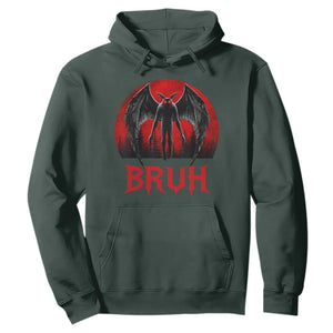 Funny Bruh Mothman Hoodie Cryptozoology Cryptid Humor Weirdcore Horror Moon