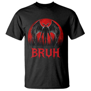 Funny Bruh Mothman T Shirt Cryptozoology Cryptid Humor Weirdcore Horror Moon
