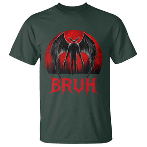 Funny Bruh Mothman T Shirt Cryptozoology Cryptid Humor Weirdcore Horror Moon