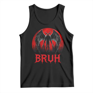 Funny Bruh Mothman Tank Top Cryptozoology Cryptid Humor Weirdcore Horror Moon