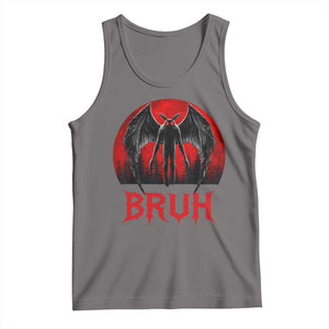 Funny Bruh Mothman Tank Top Cryptozoology Cryptid Humor Weirdcore Horror Moon