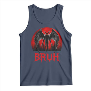 Funny Bruh Mothman Tank Top Cryptozoology Cryptid Humor Weirdcore Horror Moon