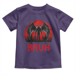 Funny Bruh Mothman Toddler T Shirt Cryptozoology Cryptid Humor Weirdcore Horror Moon