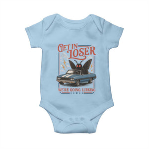Funny Mothman Baby Onesie Get In Loser We Are Going Lurking Cryptid Lover