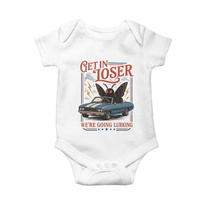 Funny Mothman Baby Onesie Get In Loser We Are Going Lurking Cryptid Lover