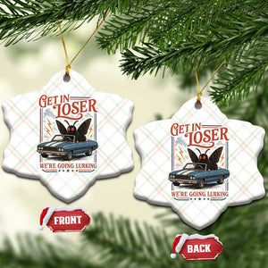 Funny Mothman Ceramic Ornament Get In Loser We Are Going Lurking Cryptid Lover