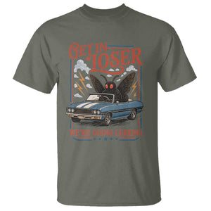 Funny Mothman T Shirt Get In Loser We Are Going Lurking Cryptid Lover