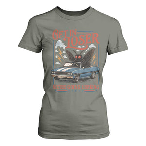 Funny Mothman T Shirt For Women Get In Loser We Are Going Lurking Cryptid Lover