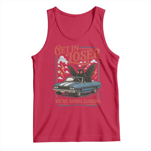 Funny Mothman Tank Top Get In Loser We Are Going Lurking Cryptid Lover