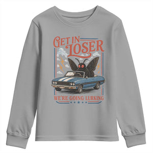 Funny Mothman Youth Sweatshirt Get In Loser We Are Going Lurking Cryptid Lover