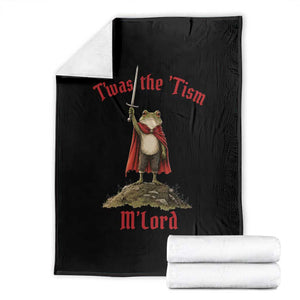 Funny Twas The Tism M Lord Medieval Knight Frog Throw Blanket