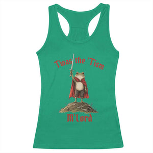 Funny Twas The Tism M Lord Medieval Knight Frog Racerback Tank Top