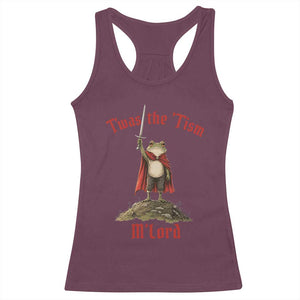 Funny Twas The Tism M Lord Medieval Knight Frog Racerback Tank Top