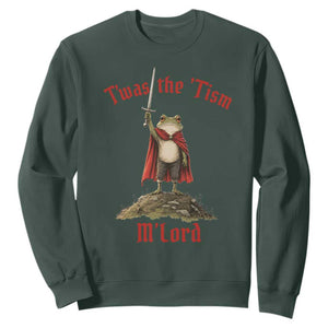 Funny Twas The Tism M Lord Medieval Knight Frog Sweatshirt