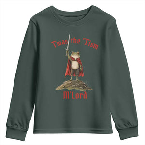 Funny Twas The Tism M Lord Medieval Knight Frog Youth Sweatshirt