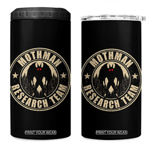 Funny Mothman Research Team 4 in 1 Can Cooler Tumbler Cryptozoology Cryptid Hunting