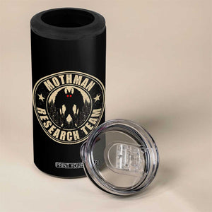 Funny Mothman Research Team 4 in 1 Can Cooler Tumbler Cryptozoology Cryptid Hunting