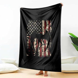Mothman American Flag Patriotic Cryptid Creature Throw Blanket