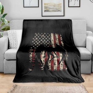 Mothman American Flag Patriotic Cryptid Creature Throw Blanket