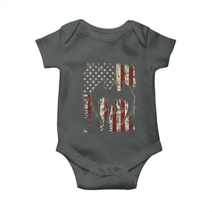 Mothman American Flag Patriotic Cryptid Creature Baby Onesie TS11 Dark Heather Print Your Wear