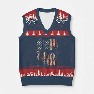 Mothman American Flag Patriotic Cryptid Creature V-Neck Knit Sweater Vest TS11 Navy Red Print Your Wear