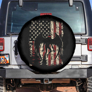 Mothman American Flag Patriotic Cryptid Creature Spare Tire Cover TS11 No hole Black Print Your Wear