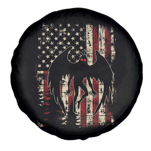 Mothman American Flag Patriotic Cryptid Creature Spare Tire Cover TS11 Print Your Wear