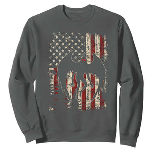 Mothman American Flag Patriotic Cryptid Creature Sweatshirt TS11 Dark Heather Print Your Wear