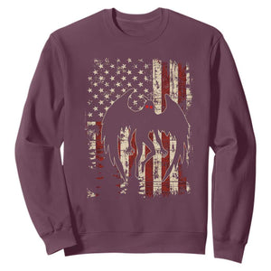 Mothman American Flag Patriotic Cryptid Creature Sweatshirt TS11 Maroon Print Your Wear