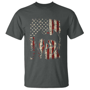 Mothman American Flag Patriotic Cryptid Creature T Shirt TS11 Dark Heather Print Your Wear
