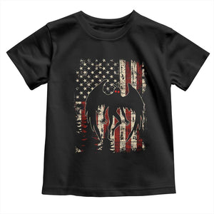 Mothman American Flag Patriotic Cryptid Creature Toddler T Shirt TS11 Black Print Your Wear