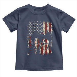 Mothman American Flag Patriotic Cryptid Creature Toddler T Shirt TS11 Navy Print Your Wear